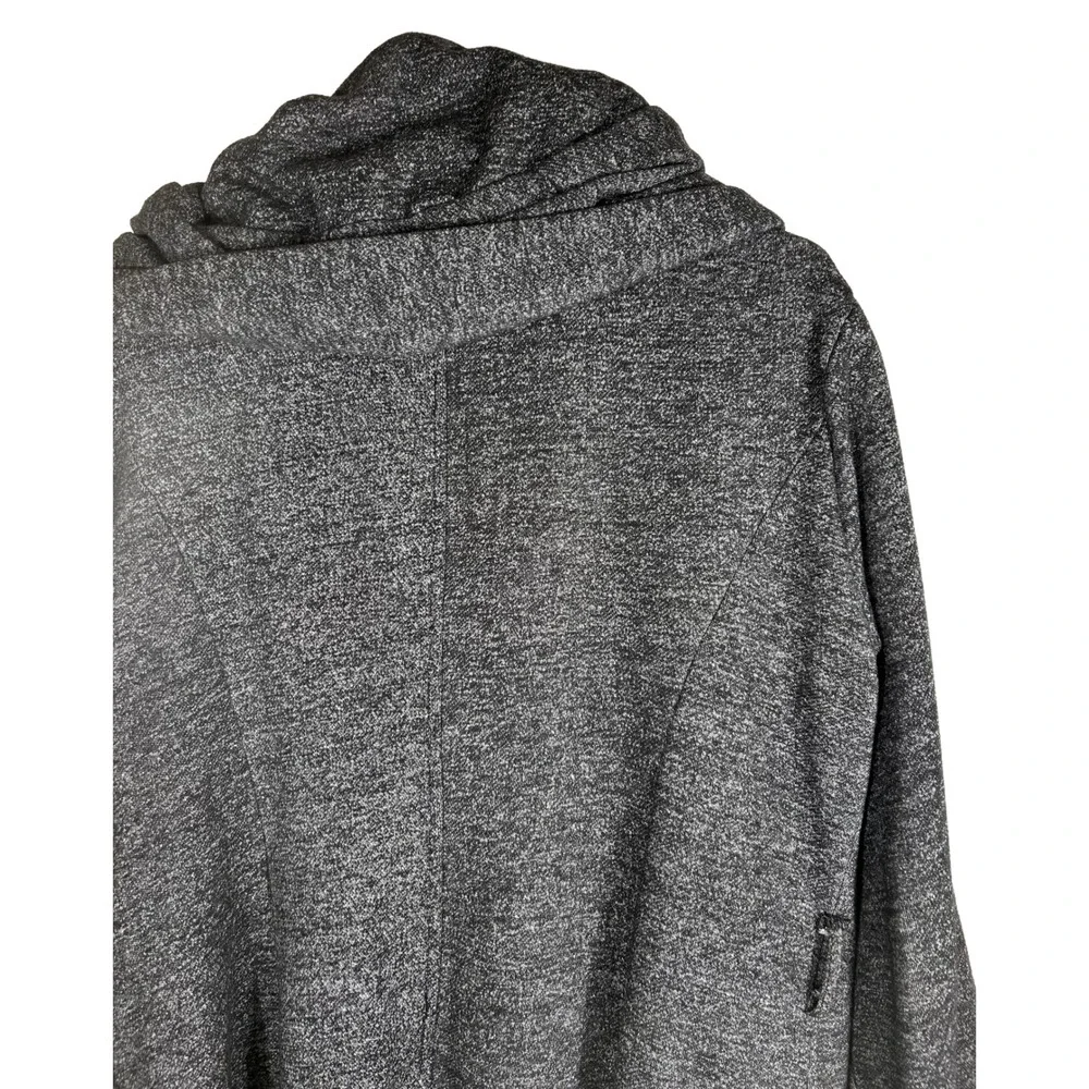 Merona Womens XL Charcoal Gray Heathered Shawl Collar Hooded Wrap Jacket‎ Coat